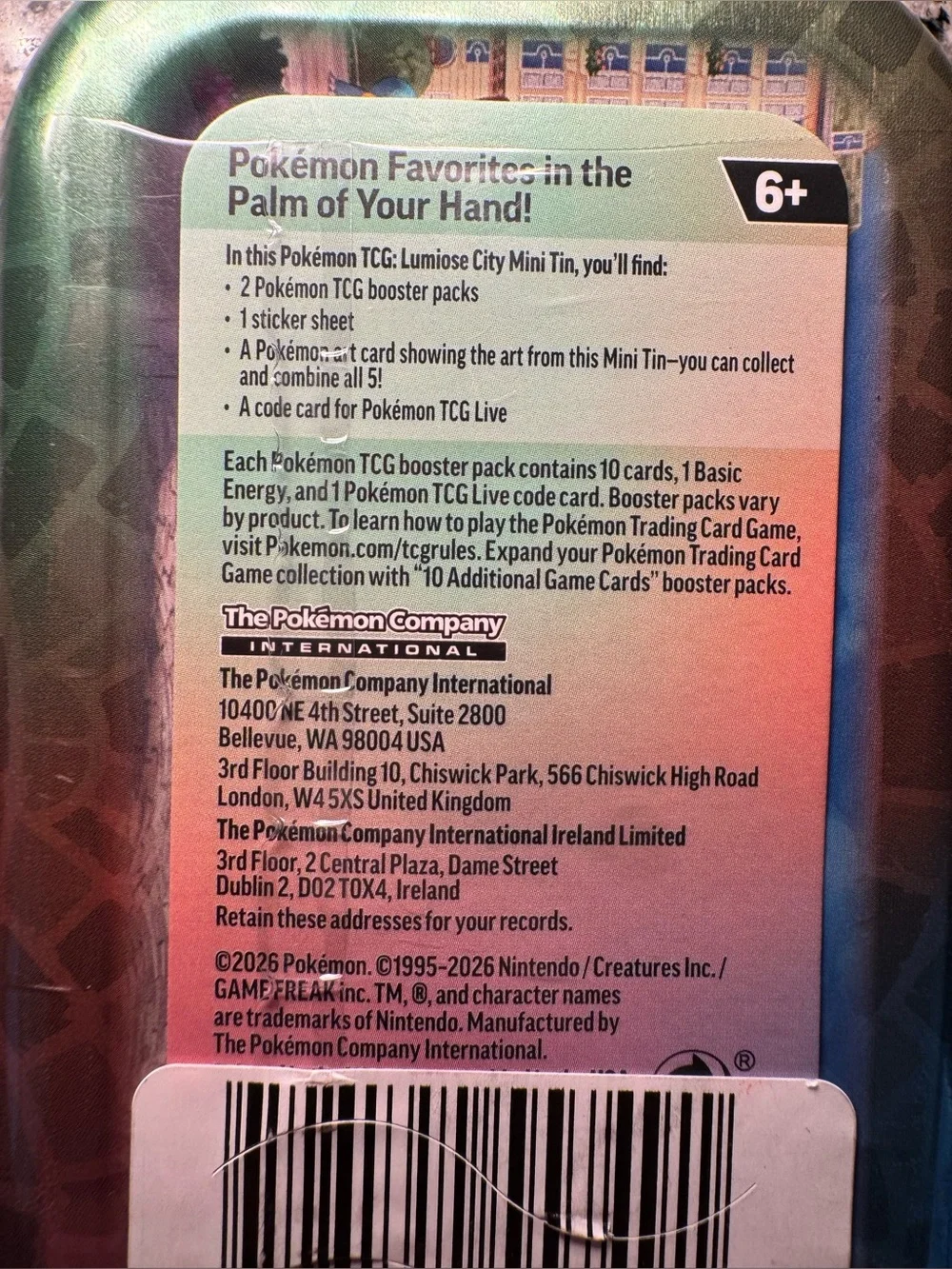 Pokemon Lumiose City Mini Tin [Gallade & Gloomy] Factory Sealed